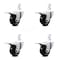 Service Caster 3.5 Inch Hard Rubber Swivel 7/8 Inch Square Stem Caster Set Total Lock Brake SCC SCC-SQTTL20S3514-HRS-78-4 - alternate 1